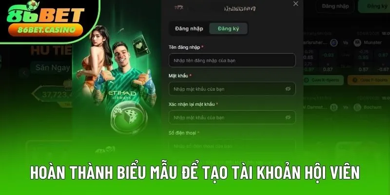 Hoàn thành biểu mẫu để tạo tài khoản hội viên